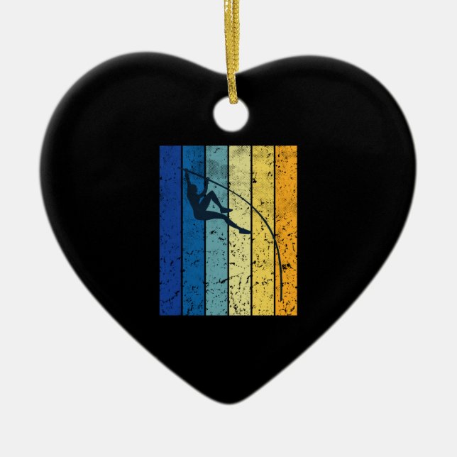 Pole Vaulting Retro  Ceramic Tree Decoration (Front)
