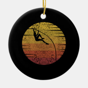 Pole Vaulting Retro Ceramic Tree Decoration