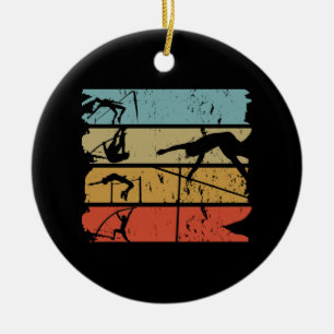Pole Vaulting Retro Ceramic Tree Decoration