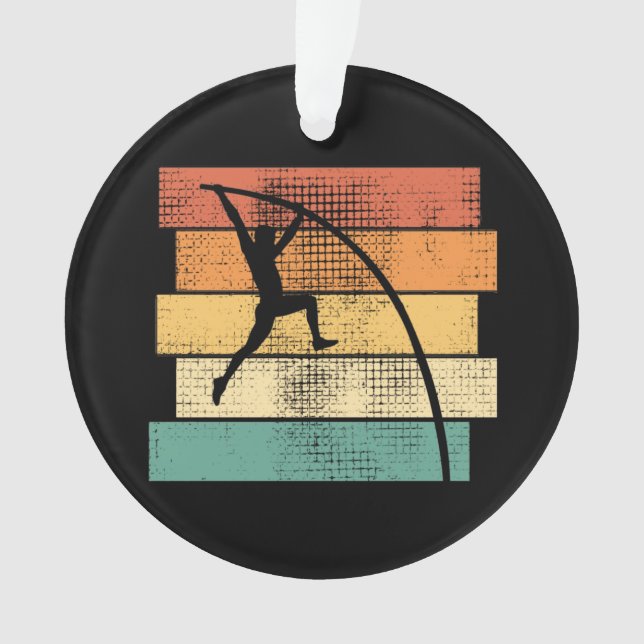 Pole Vaulting Retro Ornament (Front)
