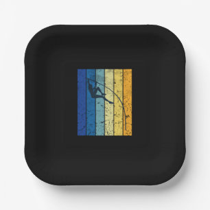 Pole Vaulting Retro Paper Plate