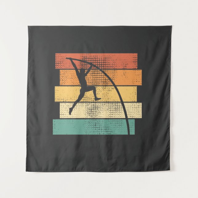 Pole Vaulting Retro Tapestry (Front)
