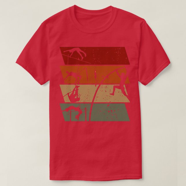 Pole Vaulting Retro Vintage T-Shirt (Design Front)