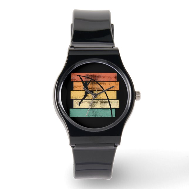 Pole Vaulting Retro Watch (Front)