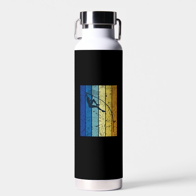 Pole Vaulting Retro  Water Bottle (Front)