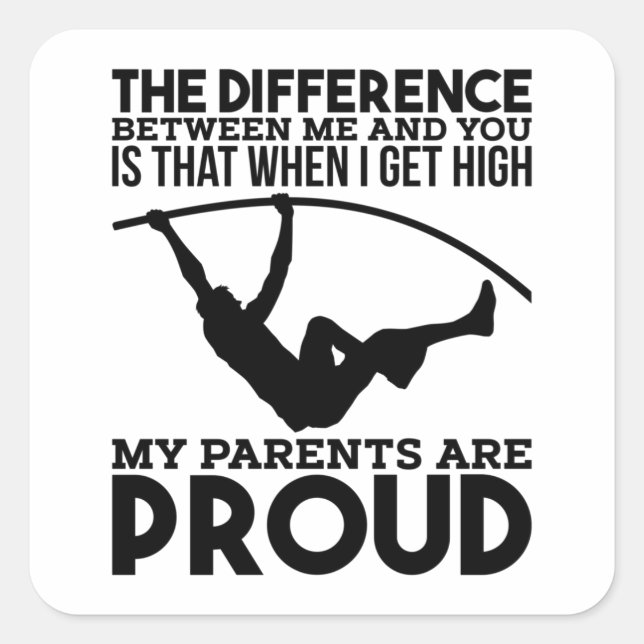 Pole Vaulting Sport Square Sticker (Front)