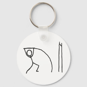 Pole Vaulting Stickman Key Ring