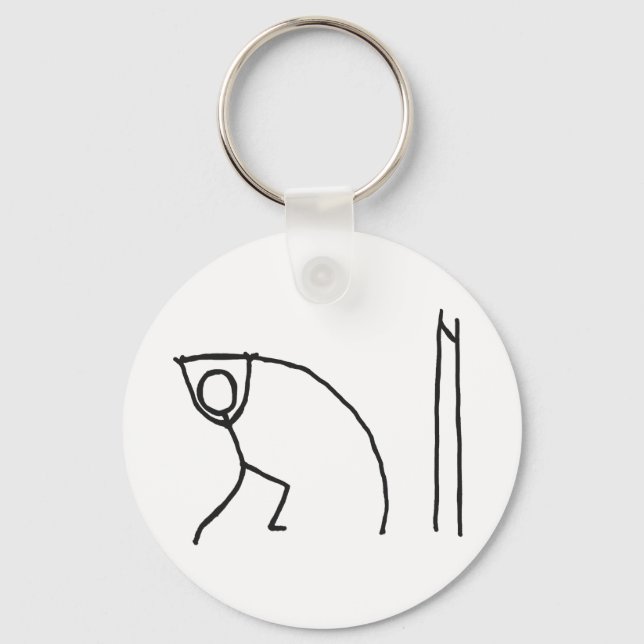 Pole Vaulting Stickman Key Ring (Front)