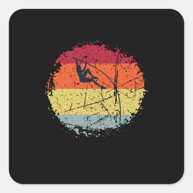 Pole Vaulting Vintage Square Sticker (Front)
