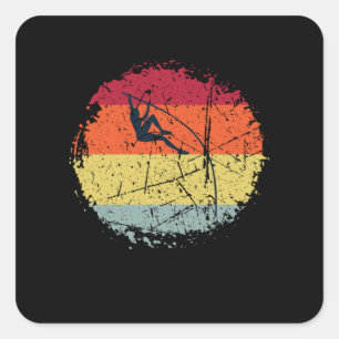 Pole Vaulting Vintage Square Sticker
