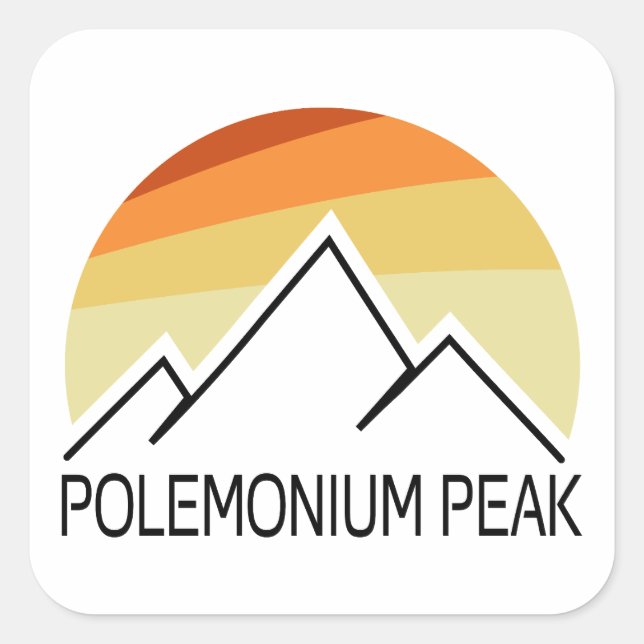 Polemonium Peak California Retro Square Sticker (Front)
