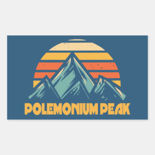 Polemonium Peak California Retro Turquoise Rectangular Sticker
