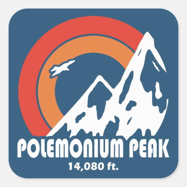 Polemonium Peak California Sun Eagle Square Sticker (Front)