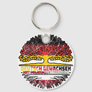 Polen Polnisch Deutsch Deutschland Baum Wurzel Key Ring