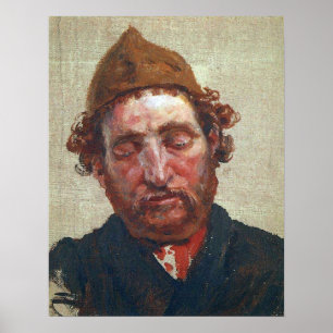 Polenov - Head Of Red Headed Man With Yellow Cap Poster