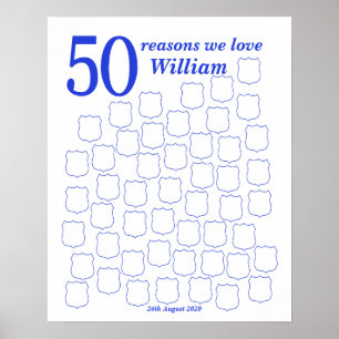 Police 50th Birthday Guest Book Poster