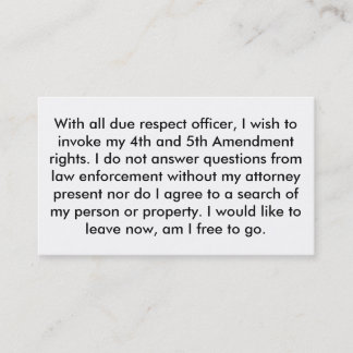 Police 5th Amendment Cards