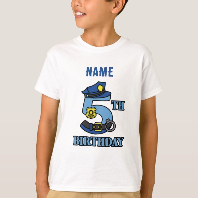 Police 5th birthday t-shirt (Front)