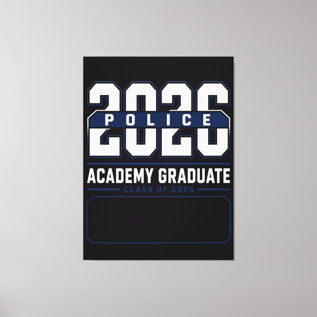 Police Academy 2026 Personalised Name Gift Canvas Print (Front)