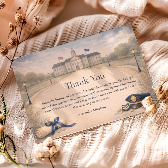 Police Academy Badge Ceremony Graduation Thank You Card (Creator Uploaded)