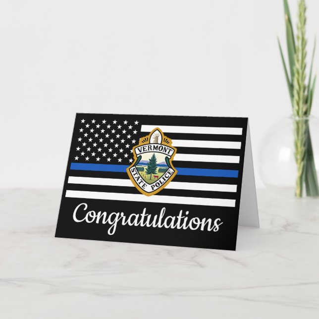 Police Academy Custom Logo Grad Congratulations Card (Front)
