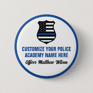 Police Academy Graduate Personalised Graduation 6 Cm Round Badge