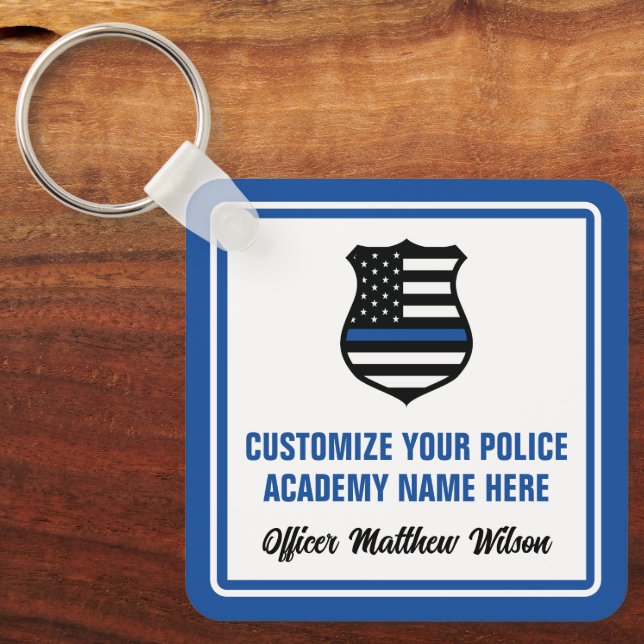 Police Academy Graduate Personalised Graduation Key Ring (Front)