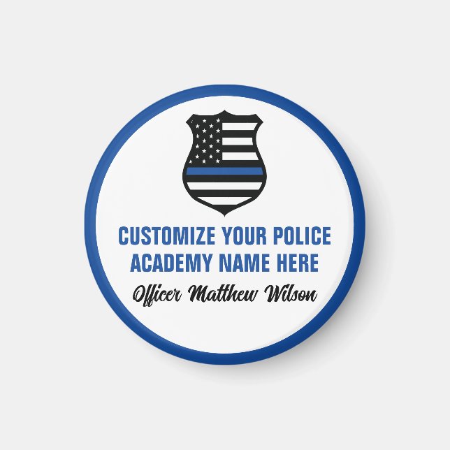 Police Academy Graduate Personalised Graduation Magnet (Front)