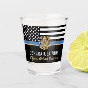 Police Academy Graduation Blue Line Party Shot Glass