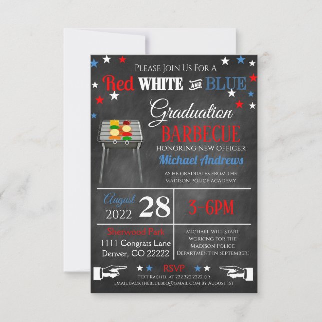 Police Academy Graduation Invitation  (Front)