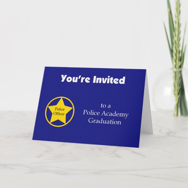 Police Academy Graduation Invitation -- Navy (Front)
