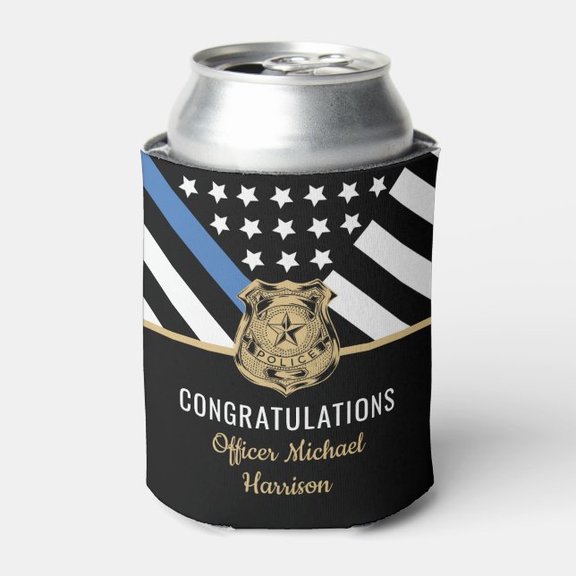 Police Academy Graduation Law Enforcement Can Cooler (Can Front)
