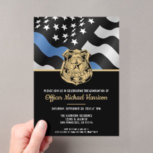 Police Academy Graduation Law Enforcement Officer Acrylic Invitations