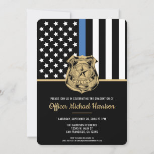Police Academy Graduation Law Enforcement Officer Invitation