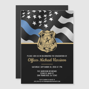 Police Academy Graduation Law Enforcement Officer Magnetic Invitation