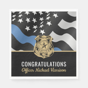 Police Academy Graduation Law Enforcement Officer Napkin