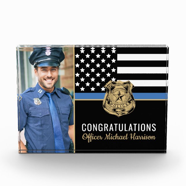 Police Academy Graduation Law Enforcement Photo Block (Front)
