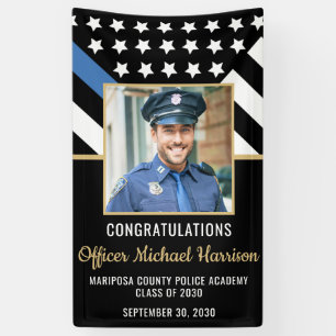 Police Academy Graduation Party Blue Line Photo Banner