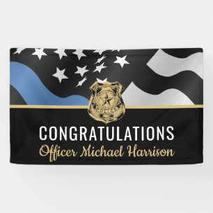 Police Academy Graduation Party Congratulations Banner