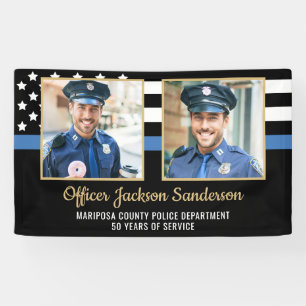 Police Academy Graduation Party Flag 2 Photo Banner
