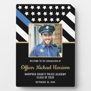 Police Academy Graduation Party Flag Photo Plaque