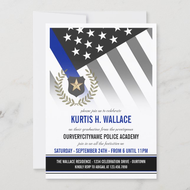 Police Academy Graduation Party Invitation (Front)