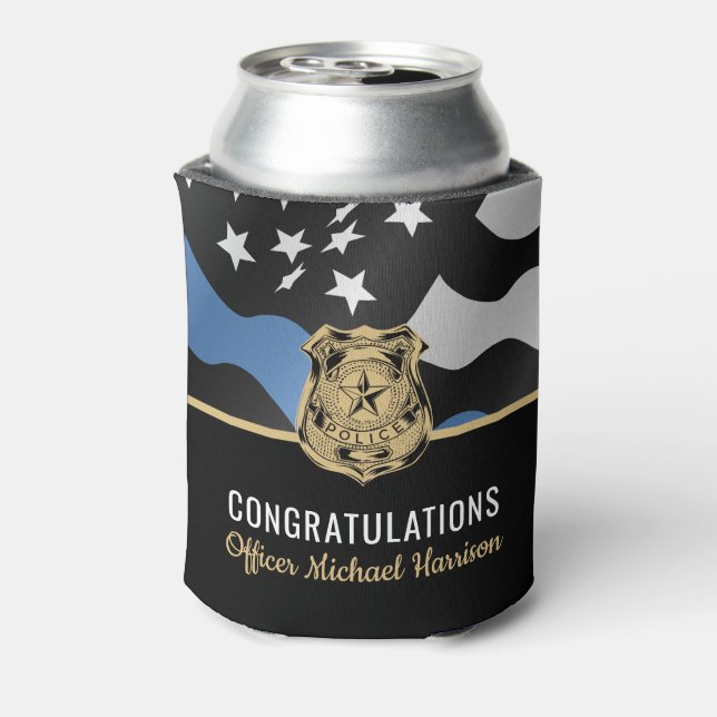 Police Academy Graduation Party Law Enforcement Can Cooler (Can Back)