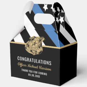 Police Academy Graduation Thin Blue Line Flag Favour Box