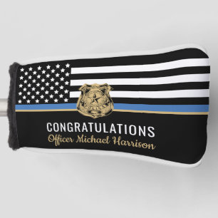 Police Academy Graduation Thin Blue Line Flag Golf Head Cover