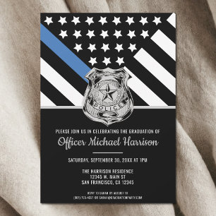 Police Academy Law Enforcement Graduation Party Invitation