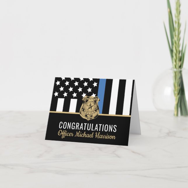 Police Academy Law Enforcement Officer Graduation Card (Front)