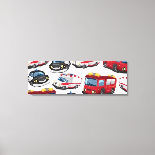 Police, Ambulance and Fire Service transport Canvas Print (Front)
