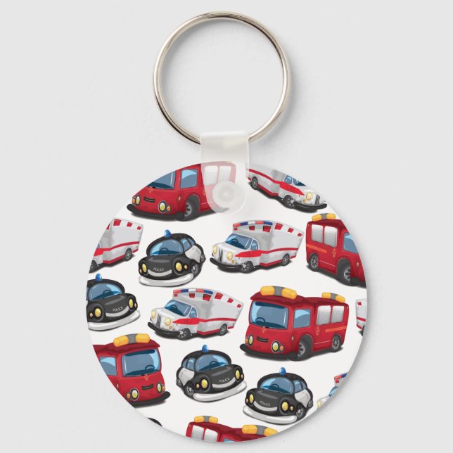 Police, Ambulance and Fire Service transport Key Ring (Front)