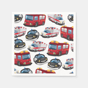 Police, Ambulance and Fire Service transport. Napkin